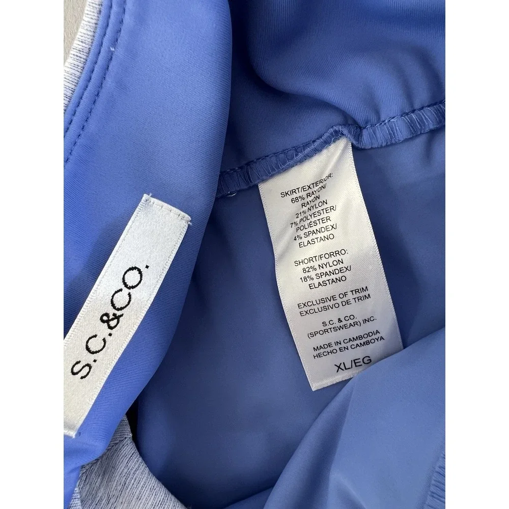 SC & Co Active Skirt Skort Golfer Women's Sz XL Tummy Control‎ Blue